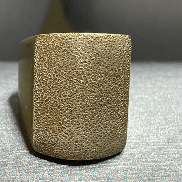 Itor Italy Sterling Silver 925 Vintage Wide Heavy Sz 7 Ring Gold Overlay. - Picture 6 of 12